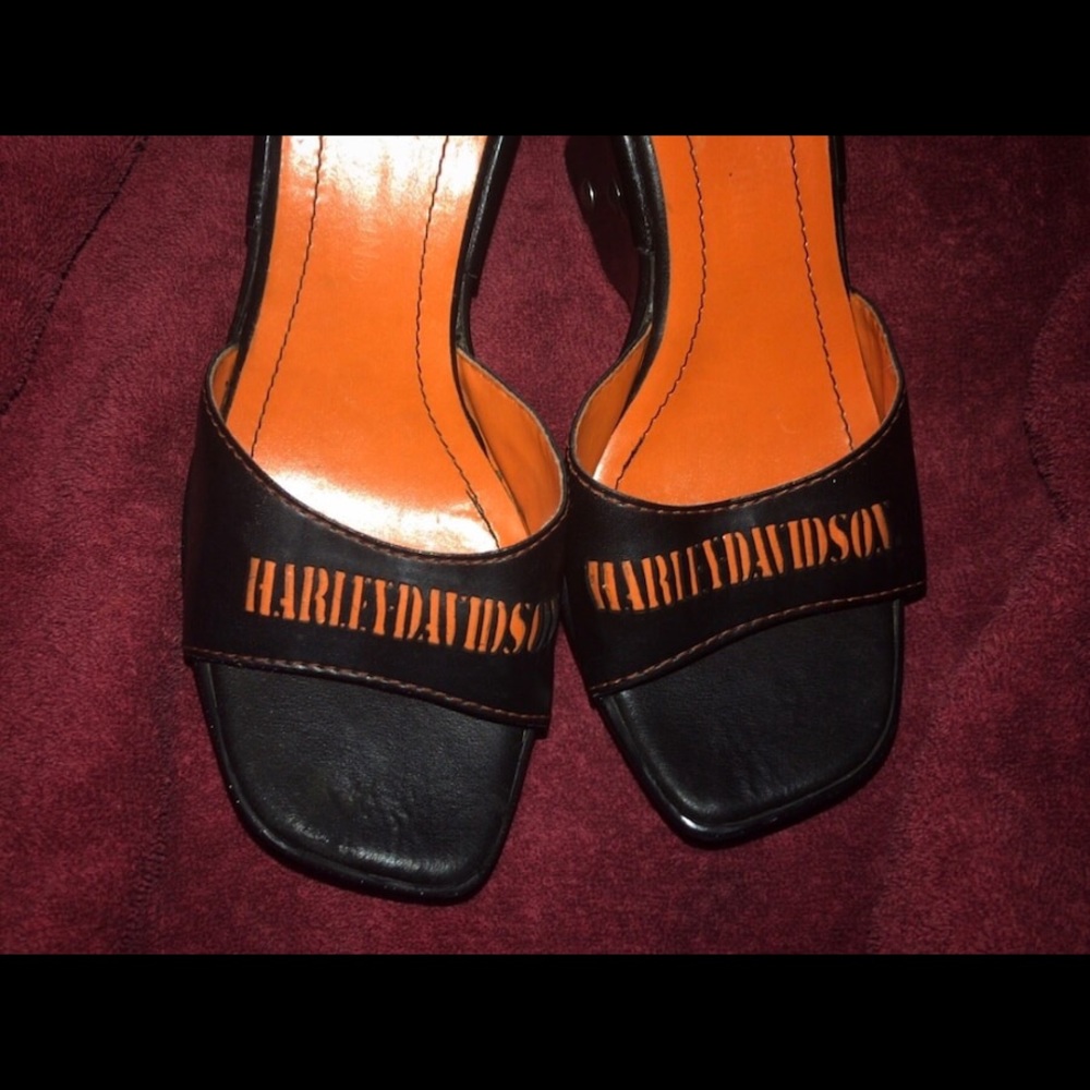 Authentic Vintage Harley Davidson Platform Wedges - Picture 3 of 6